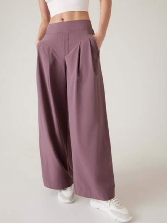 Athleta Pants - Athleta Brooklyn Wide-Leg High-Rise trouser style relaxed Pants in Mauve